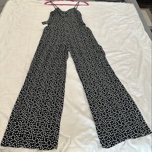 Express Black and White Polka Dot Jumpsuit